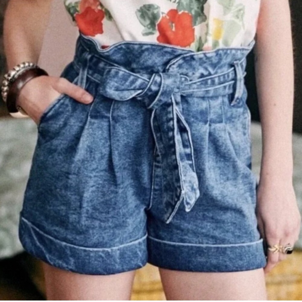 Sézane acid wash denim shorts | Sz 36